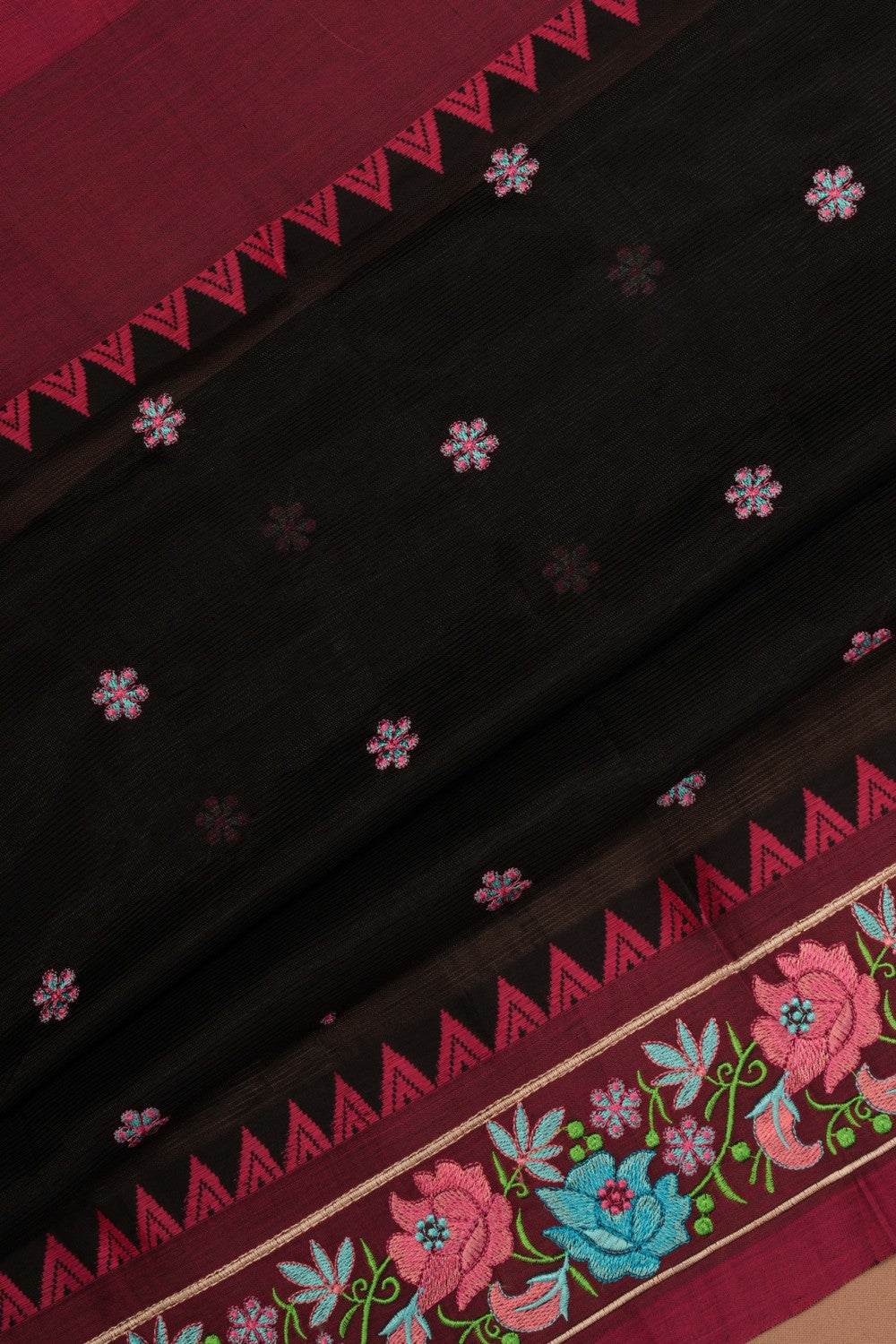 Mangalgiri embroidery saree