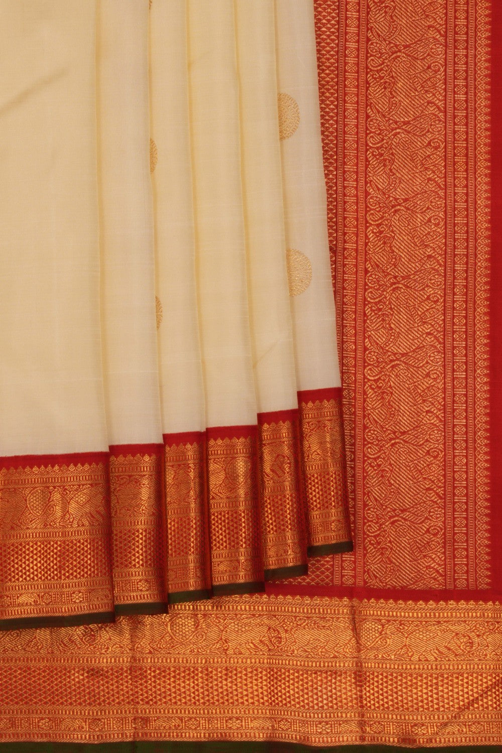 Kanchipuram Silk Cream Saree