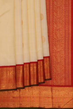 Image of Kanchipuram Silk Cream Saree