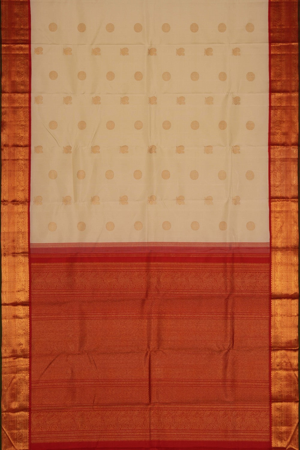 Kanchipuram Silk Cream Saree