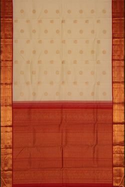 Image of Kanchipuram Silk Cream Saree