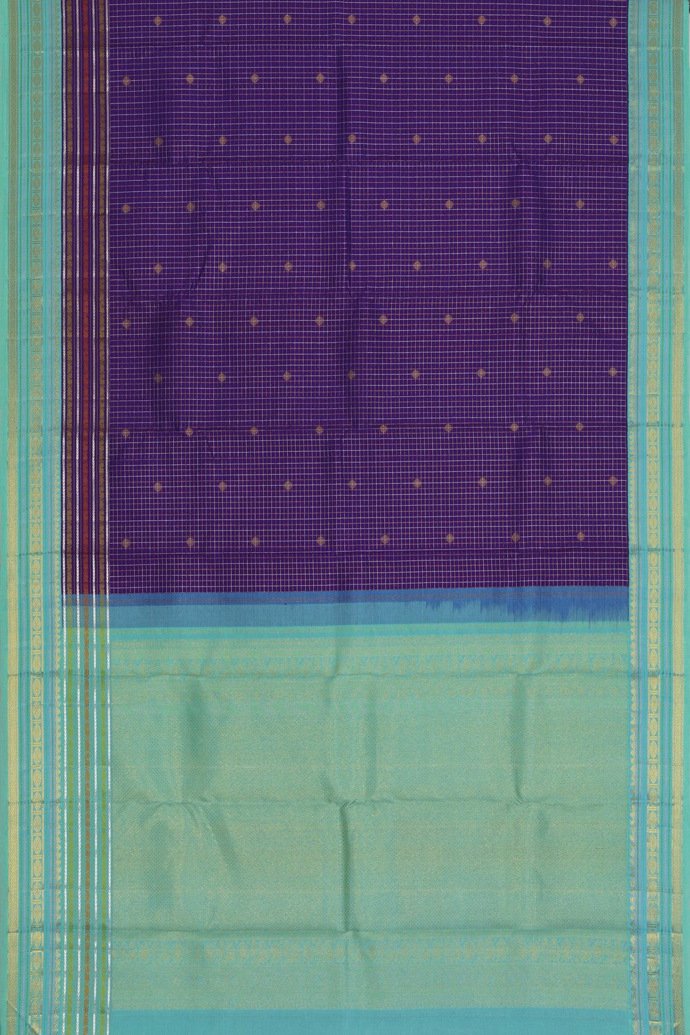 Kanchipuram Silk Kattam Purple Saree