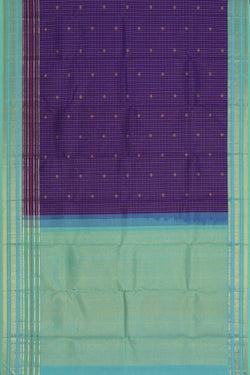 Image of Kanchipuram Silk Kattam Purple Saree