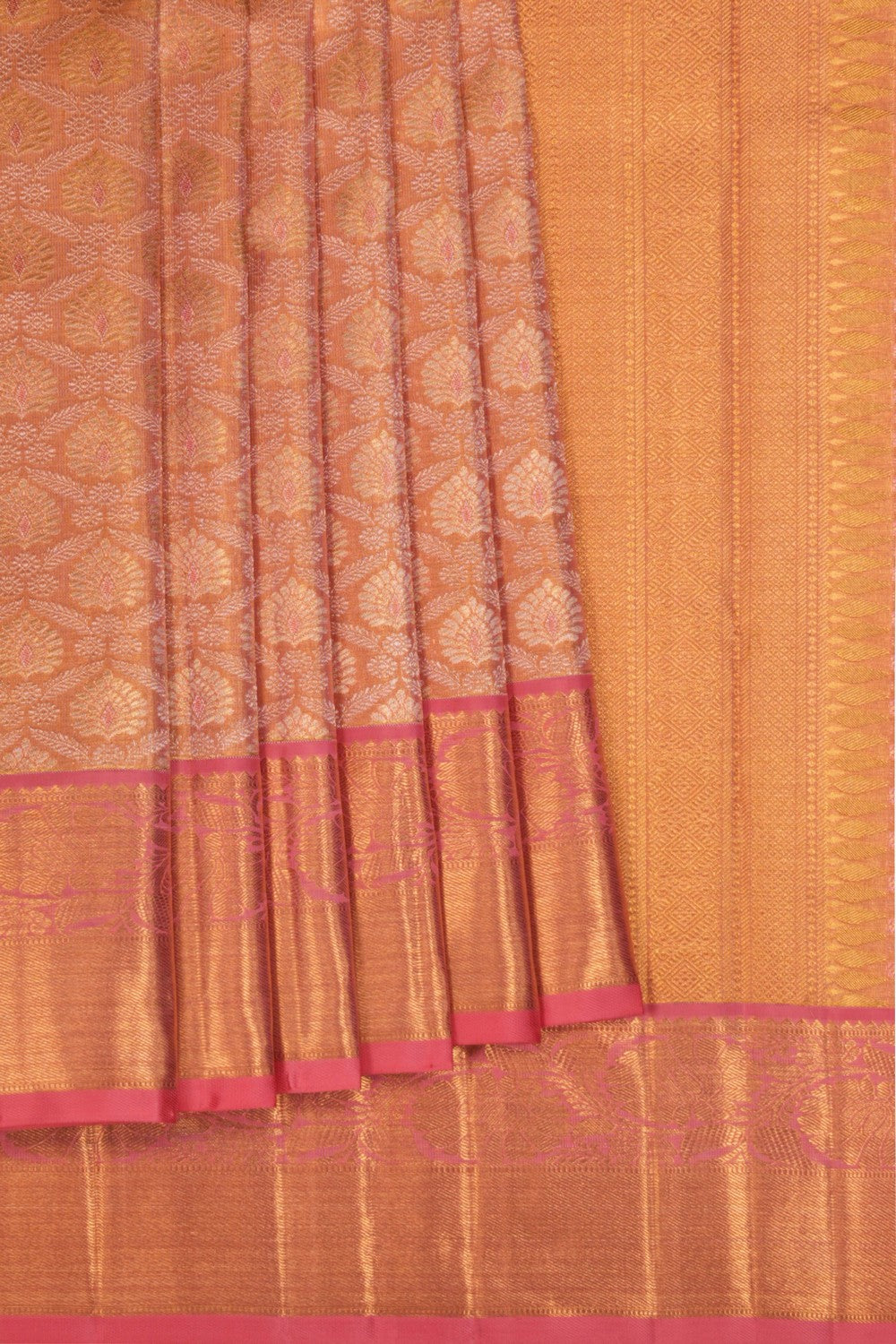 Kanchipuram Tissue Brocade Gold Saree