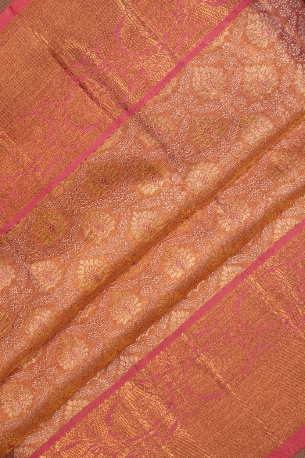 Kanchipuram Tissue Brocade Gold Saree