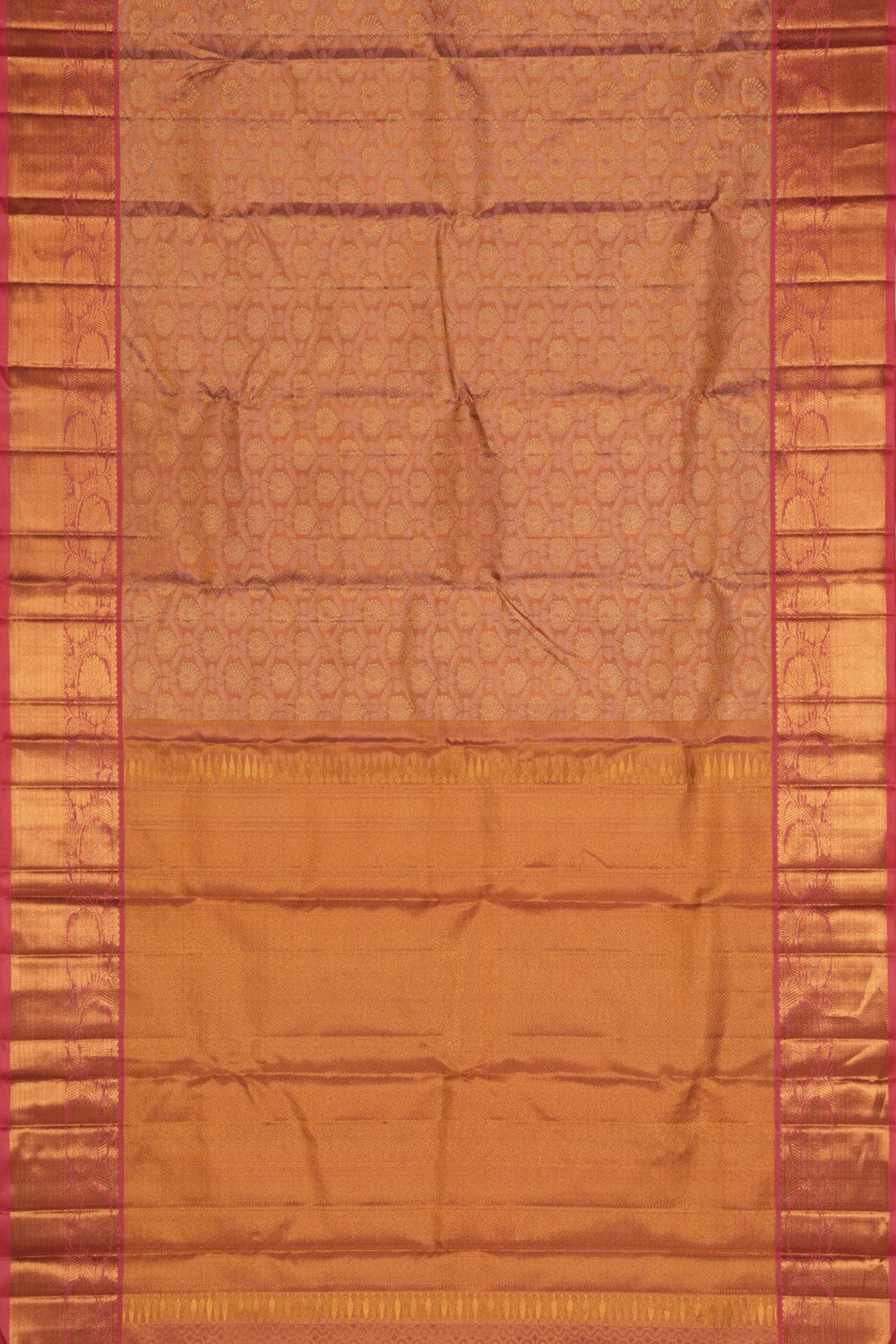 Image of Kanchipuram Tissue Brocade Gold Saree