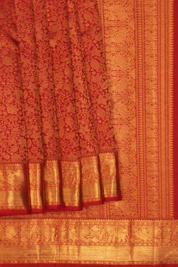 Image of Kanchipuram Silk Red Saree