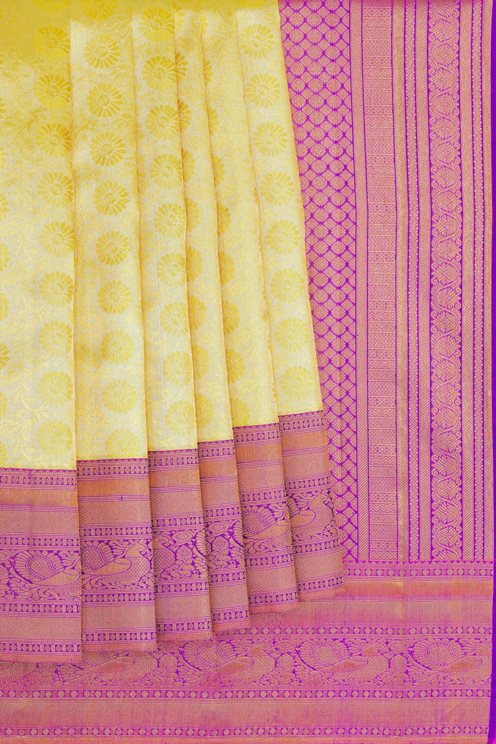 Kanchipuram Tissue Brocade Gold/Yellow Saree