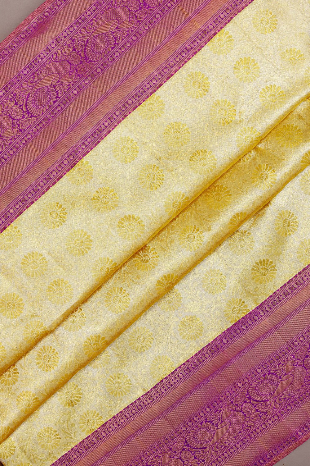 Kanchipuram Tissue Brocade Gold/Yellow Saree