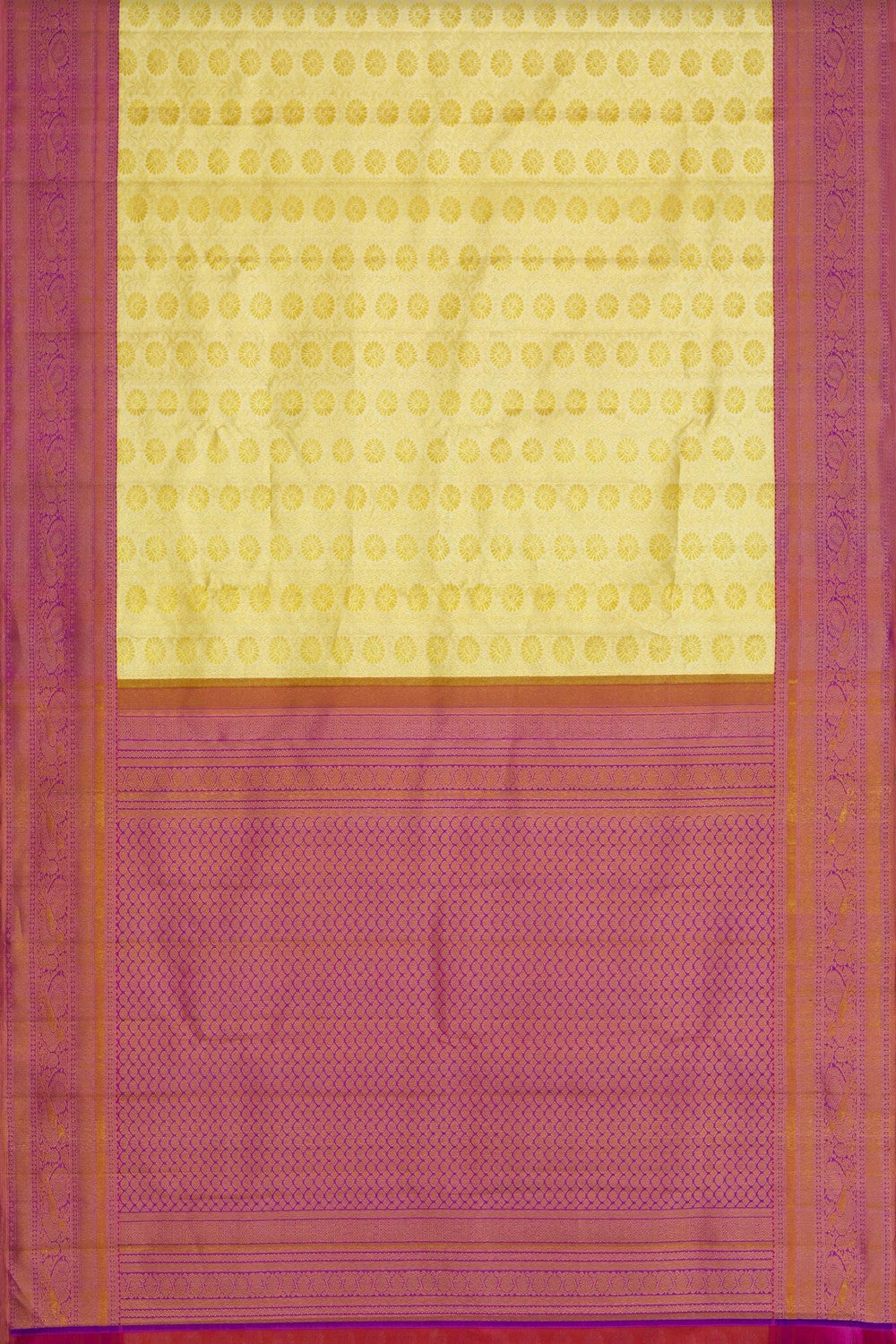 Image of Kanchipuram Tissue Brocade Gold/Yellow Saree