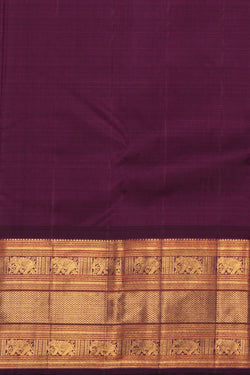 Image of Kanchipuram Silk Kattam Orange Saree