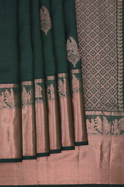 Image of Kanchipuram Silk Green Saree