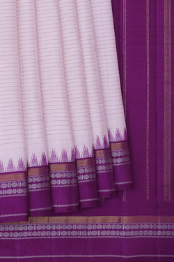 Image of Kanchipuram Silk White Saree