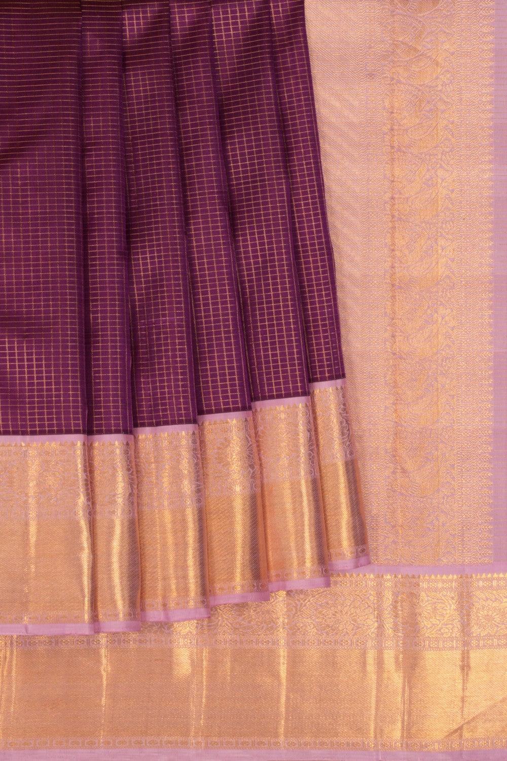 Kanchipuram Kattam Violet Saree