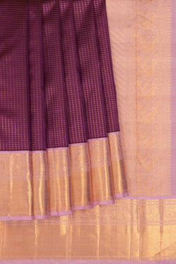 Image of Kanchipuram Kattam Violet Saree