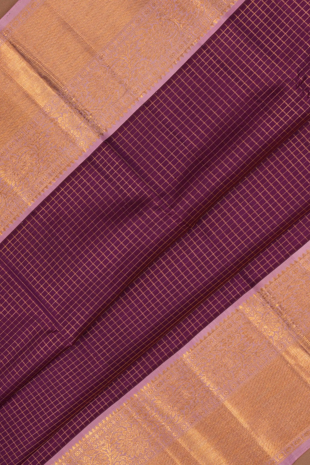 Kanchipuram Kattam Violet Saree