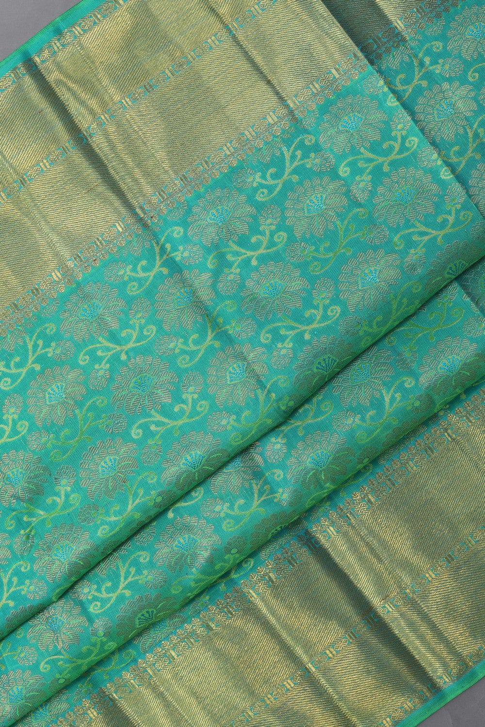 Kanchipuram Brocade Sea Green Saree