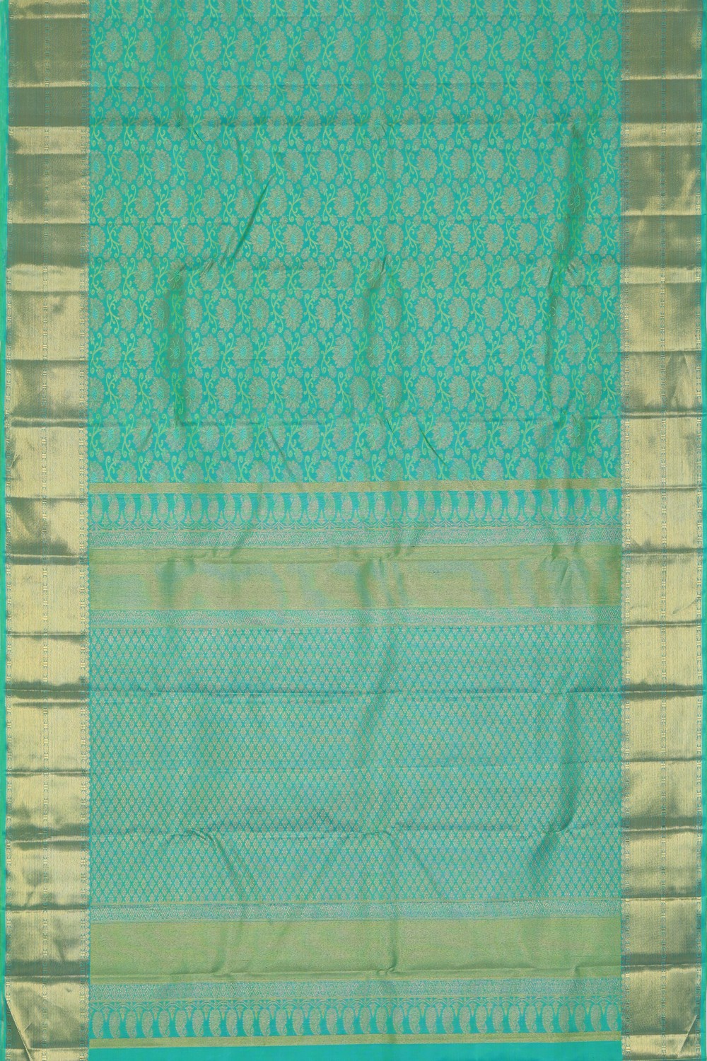 Kanchipuram Brocade Sea Green Saree