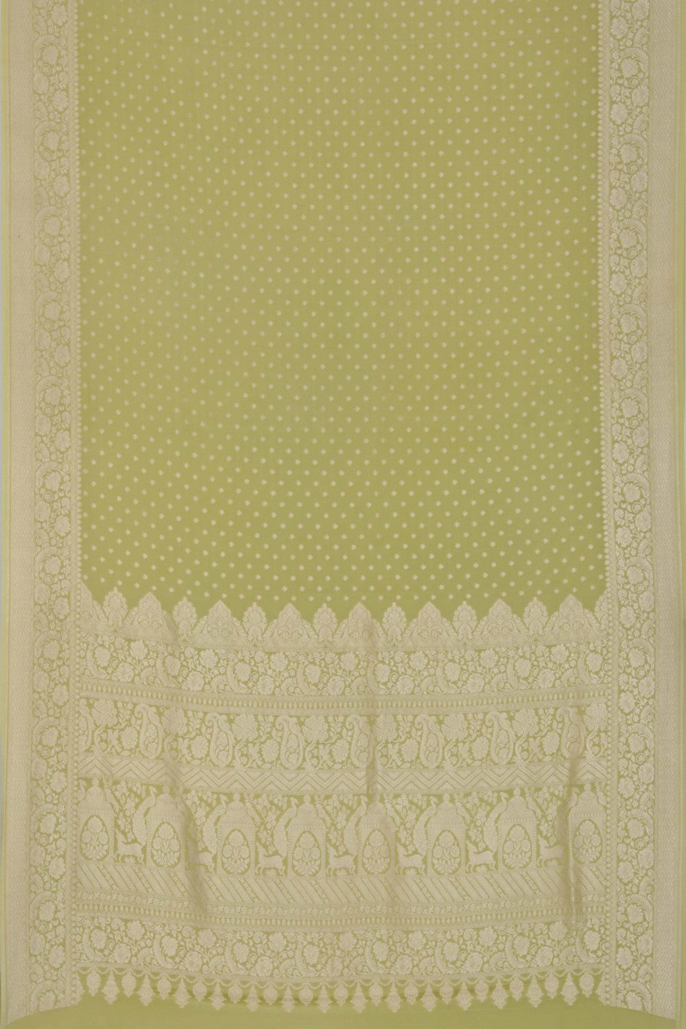 Image of Banarasi Crepe Green Saree