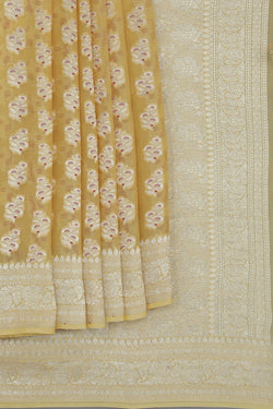 Image of Banarasi Chiffon Yellow Saree