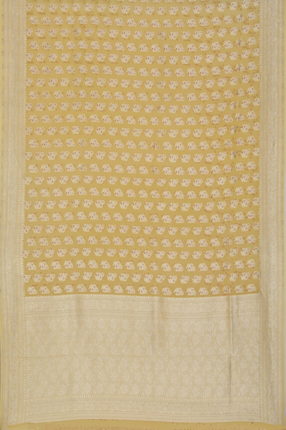 Banarasi Chiffon Yellow Saree