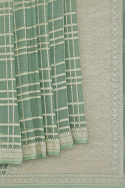 Image of Banarasi Chiffon Green Saree