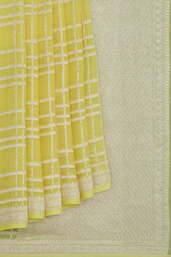 Image of Banarasi Chiffon Yellow Saree