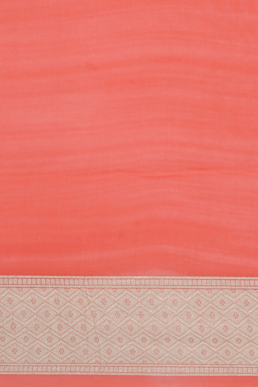 Banarasi Chiffon Coral-Pink Saree