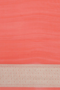 Image of Banarasi Chiffon Coral-Pink Saree