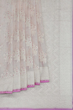 Image of Banarasi Chiffon Off-White Saree