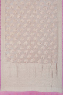 Image of Banarasi Chiffon Off-White Saree