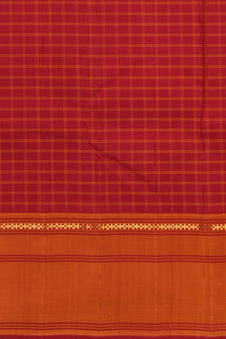 Image of Arani Silk Kattam Red Saree