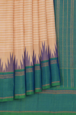 Image of Arani Silk Kattam Off-White Saree