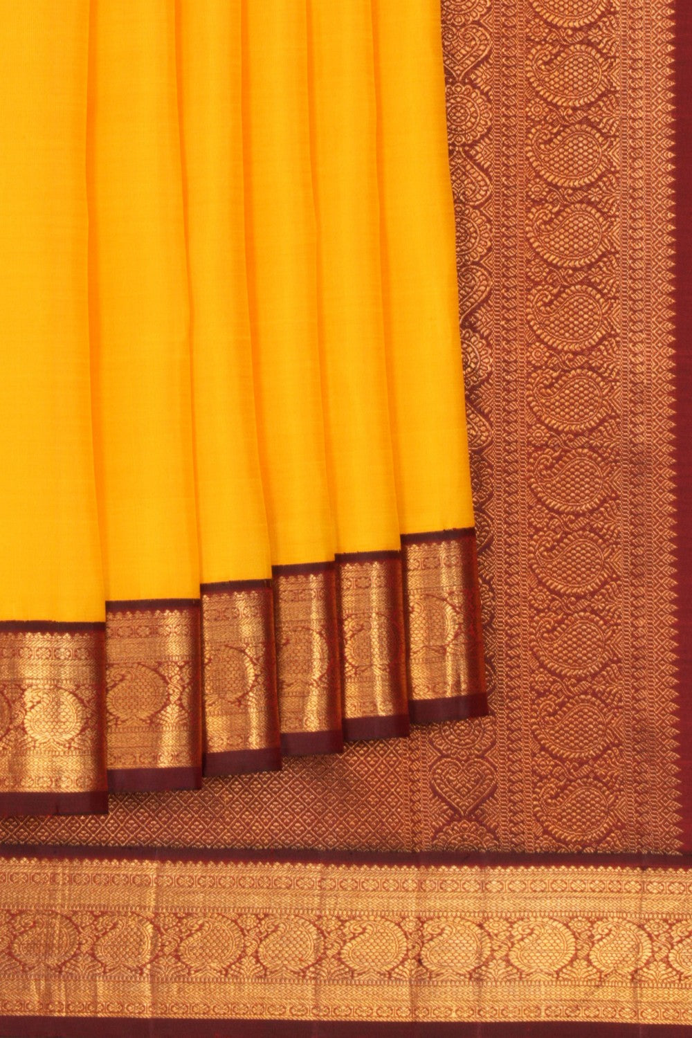 Arani Silk Yellow Saree