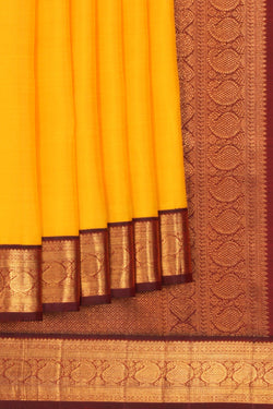 Image of Arani Silk Yellow Saree