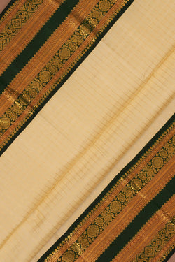 Image of Arani Silk Kattam Off-White Saree