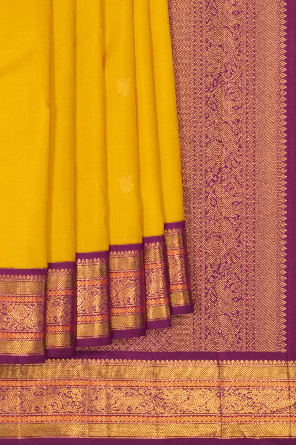 Arani Silk Spring Yellow Saree