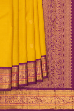 Image of Arani Silk Spring Yellow Saree