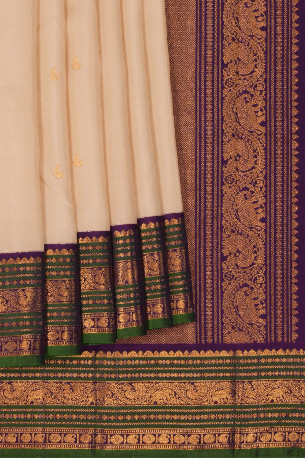 Arani Silk Off-White Saree