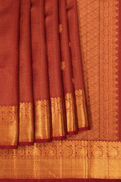 Image of Arani Silk Kattam Red Saree