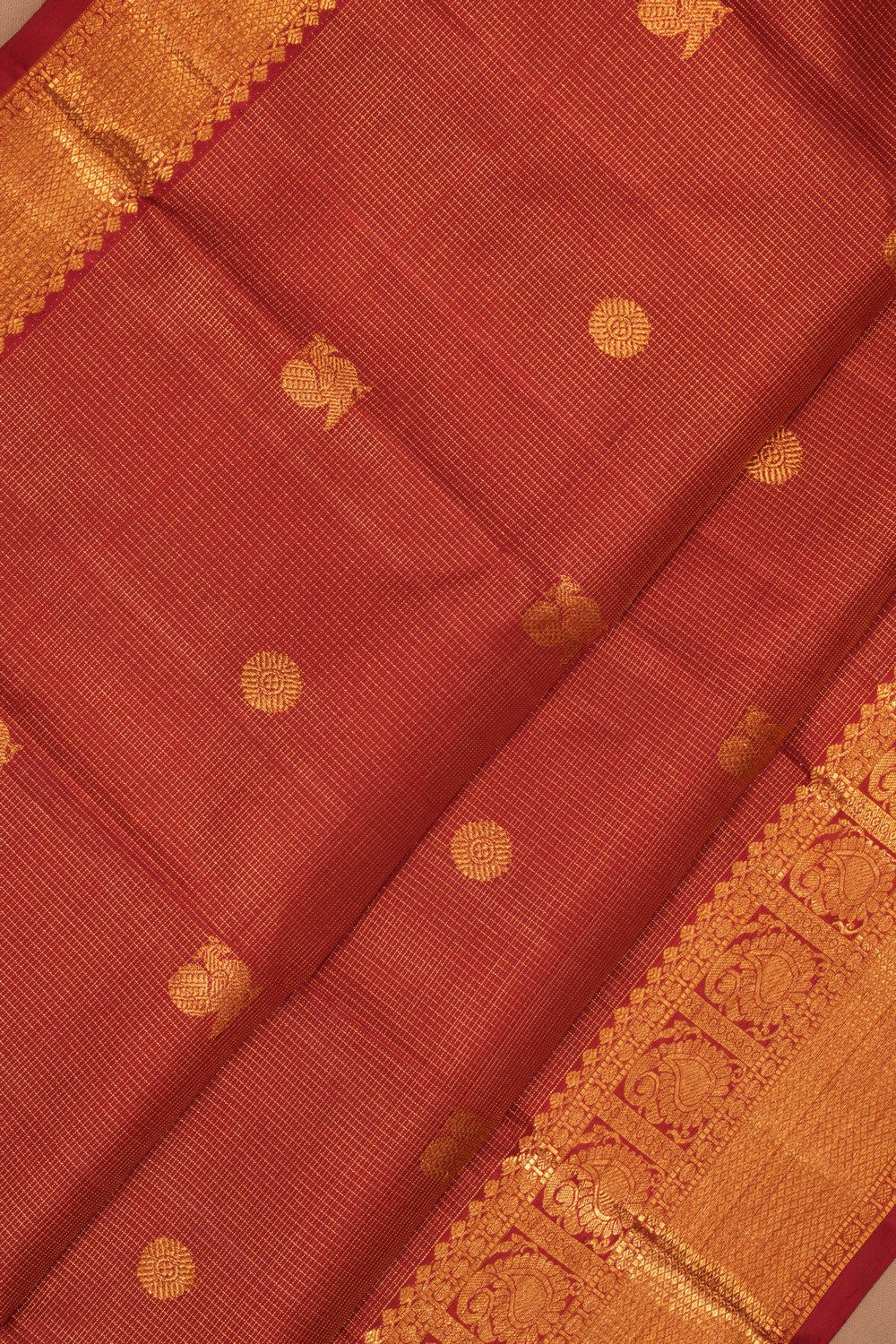 Arani Silk Kattam Red Saree