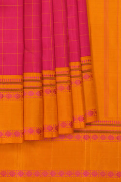 Image of Arani Silk Kattam Pink Saree