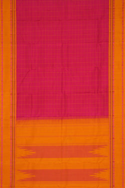 Image of Arani Silk Kattam Pink Saree