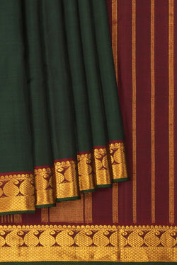 Image of Arani Silk Bottle Green Saree