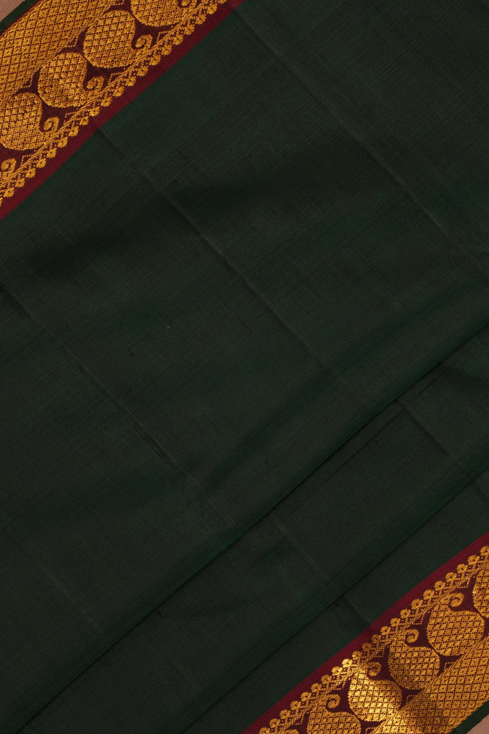 Arani Silk Bottle Green Saree