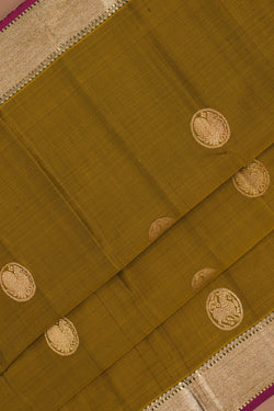 Image of Arani Silk Moss Green Saree