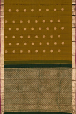 Image of Arani Silk Moss Green Saree