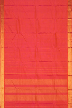 Image of Arani Silk Kattam Coral Orange Saree