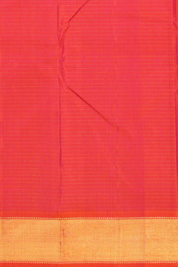 Image of Arani Silk Kattam Coral Orange Saree