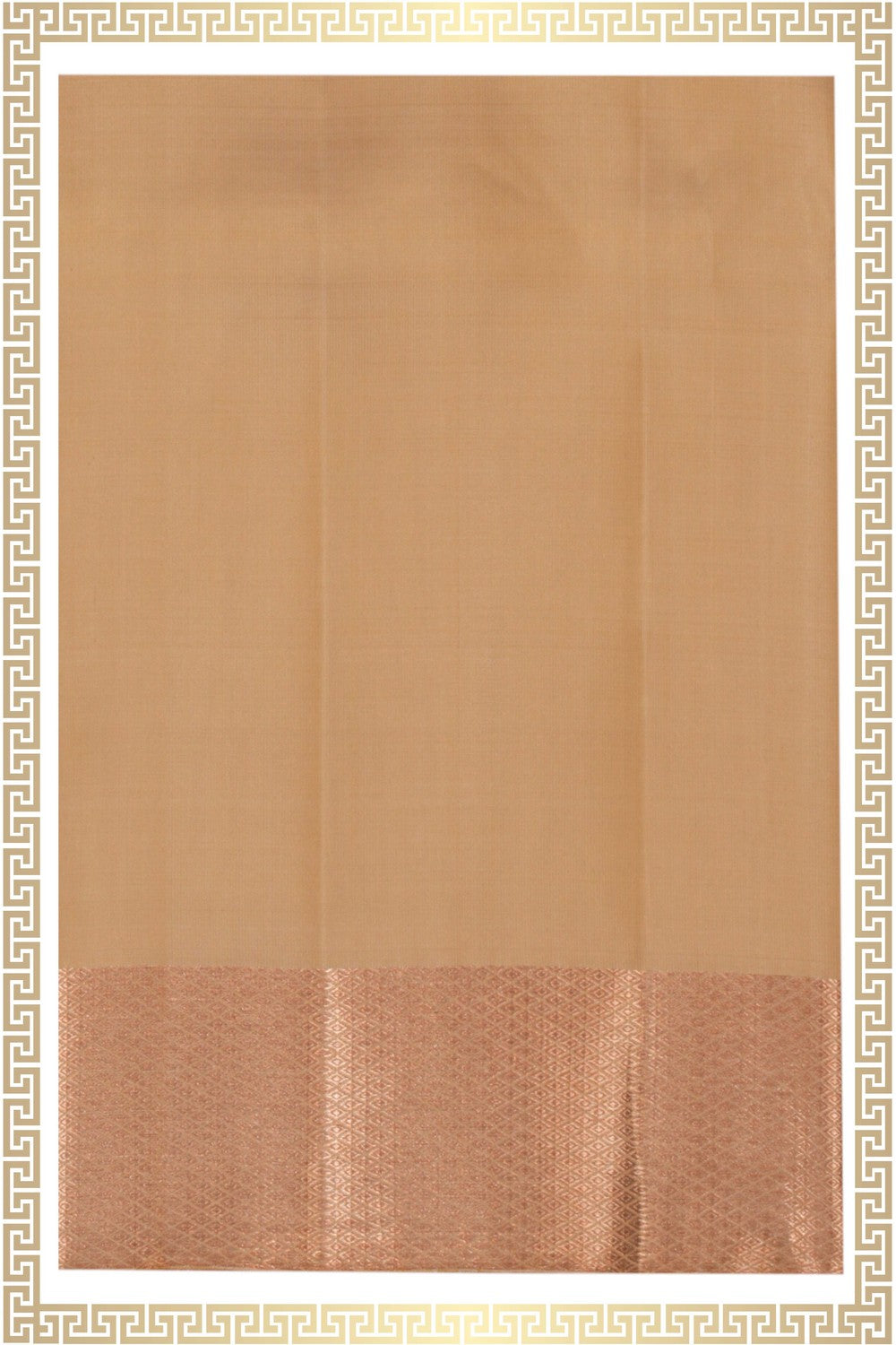 Image of Kanchi Silk Beige Dhoti With Kanduva (8 X 4)